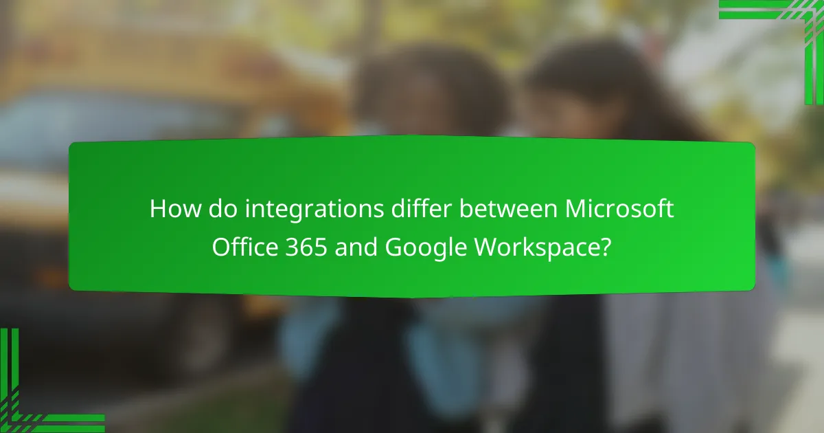 How do integrations differ between Microsoft Office 365 and Google Workspace?