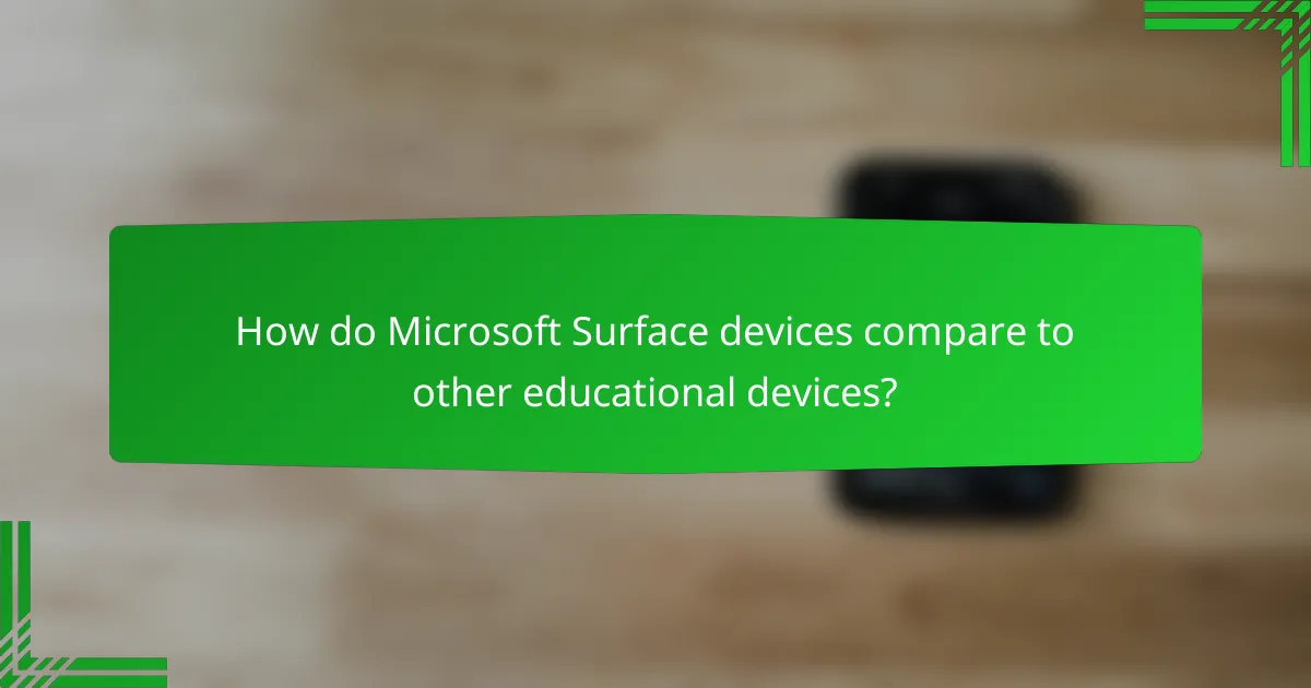 How do Microsoft Surface devices compare to other educational devices?