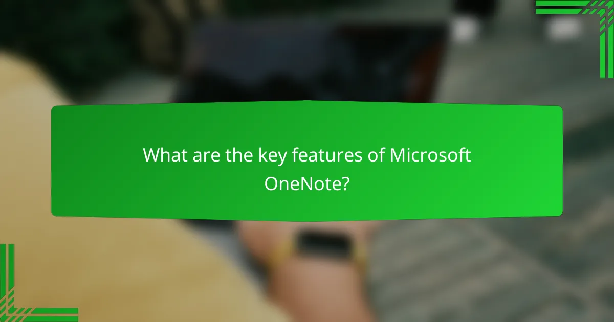 What are the key features of Microsoft OneNote?