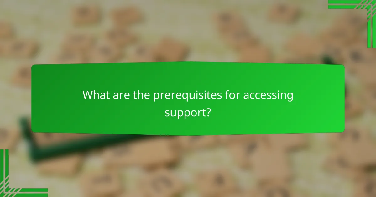 What are the prerequisites for accessing support?