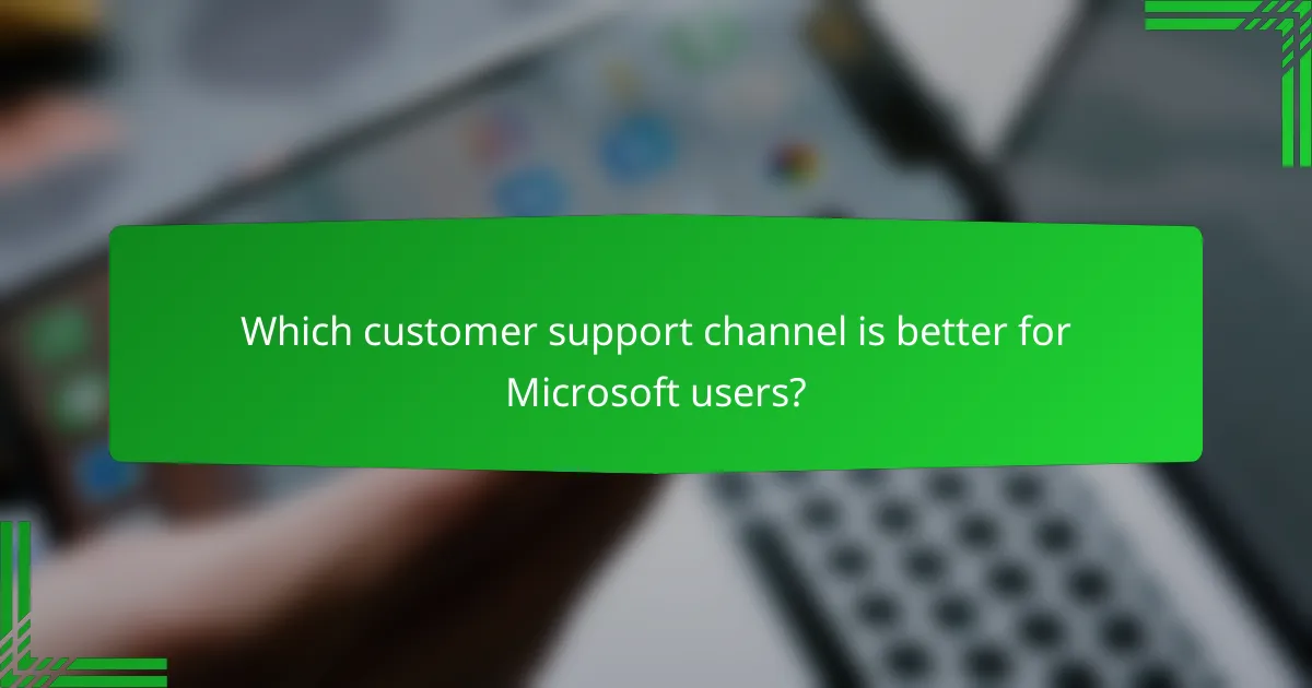 Which customer support channel is better for Microsoft users?